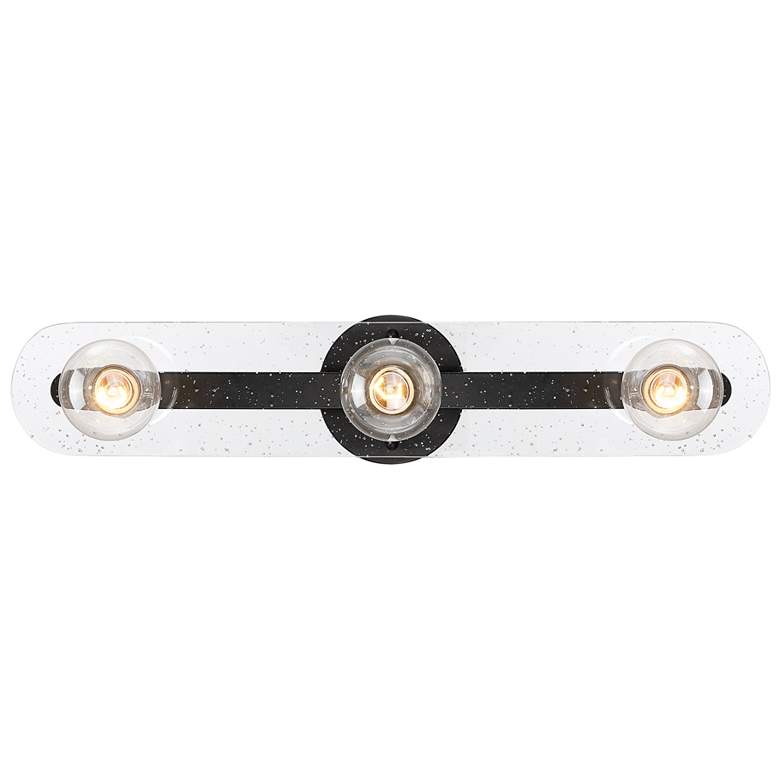 Image 1 Demi 24 in. 3-Light Matte Black Vanity Light with Artisan Cast Glass Shade