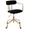 Demi Black Velvet Fabric Adjustable Swivel Office Chair