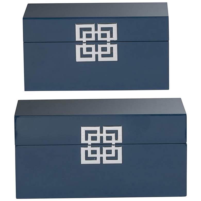 Image 1 Demi Blue Rectangular Decorative Boxes Set of 2