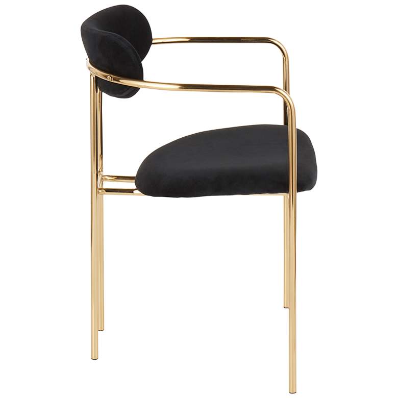 Image 2 Demi Contemporary Chair in Gold Metal and Black Velvet By LumiSource - Pair more views
