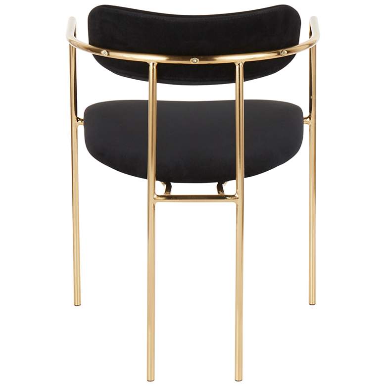 Image 3 Demi Contemporary Chair in Gold Metal and Black Velvet By LumiSource - Pair more views