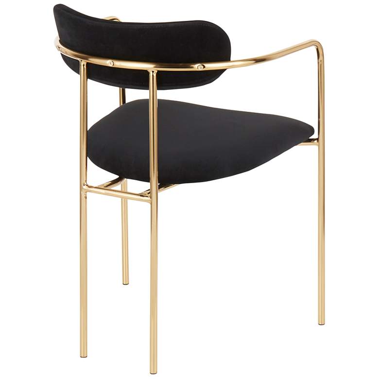 Image 4 Demi Contemporary Chair in Gold Metal and Black Velvet By LumiSource - Pair more views