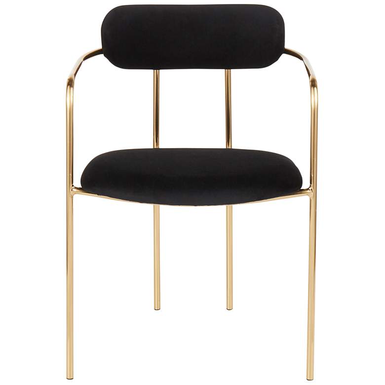 Image 5 Demi Contemporary Chair in Gold Metal and Black Velvet By LumiSource - Pair more views