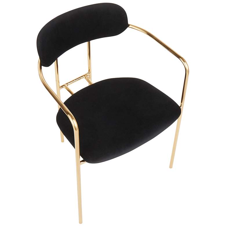 Image 6 Demi Contemporary Chair in Gold Metal and Black Velvet By LumiSource - Pair more views