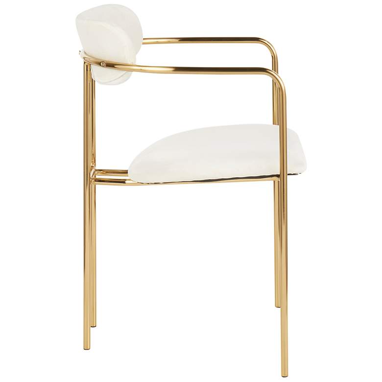 Image 3 Demi Contemporary Chair in Gold Metal and Cream Velvet by LumiSource Pair more views