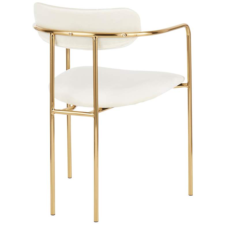 Image 4 Demi Contemporary Chair in Gold Metal and Cream Velvet by LumiSource Pair more views