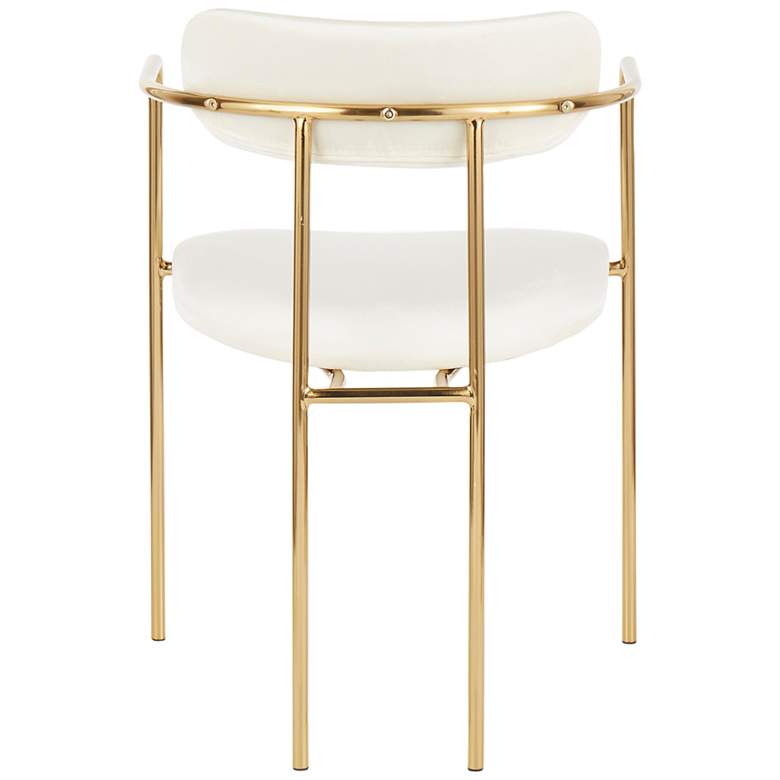 Image 5 Demi Contemporary Chair in Gold Metal and Cream Velvet by LumiSource Pair more views