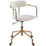 Demi Cream Velvet Fabric Adjustable Swivel Office Chair