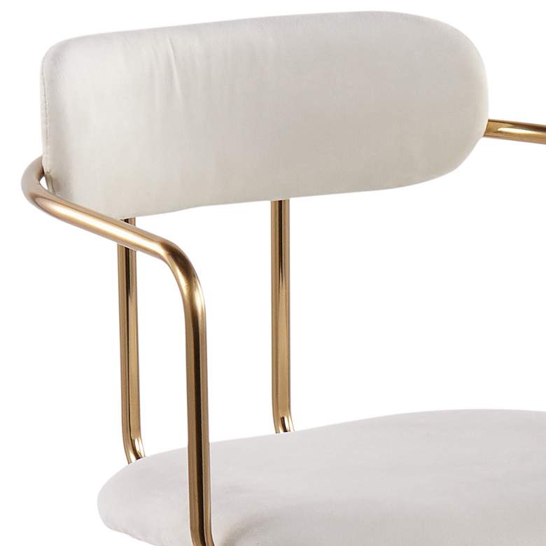 Image 3 Demi Cream Velvet Fabric Adjustable Swivel Office Chair more views
