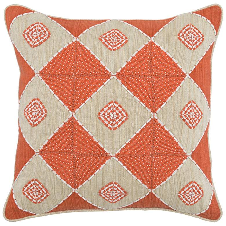 Image 1 Demi Orange 22 inch Square Decorative Pillow
