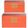 Demi Orange Rectangular Decorative Boxes Set of 2