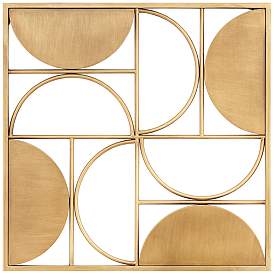 Image2 of Demiluna 24 1/2" Square Shiny Brushed Gold Wall Plaque