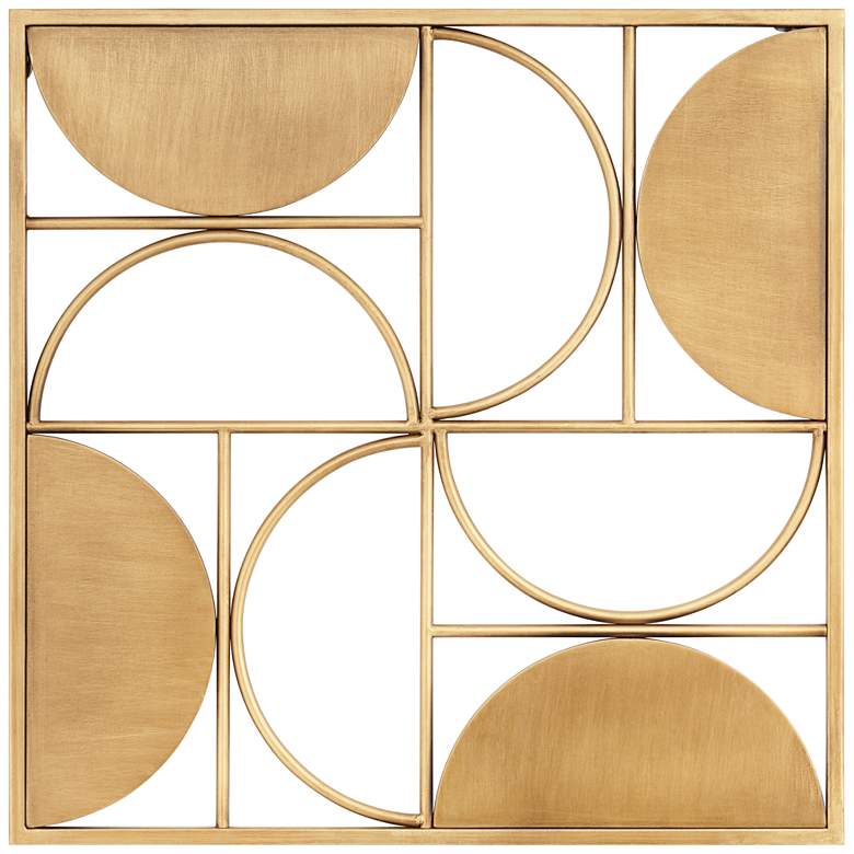 Image 2 Demiluna 24 1/2" Square Shiny Brushed Gold Wall Plaque