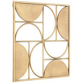 Image5 of Demiluna 24 1/2" Square Shiny Brushed Gold Wall Plaque more views