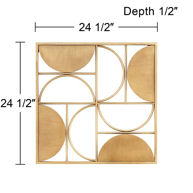 Image 7 Demiluna 24 1/2" Square Shiny Brushed Gold Wall Plaque more views