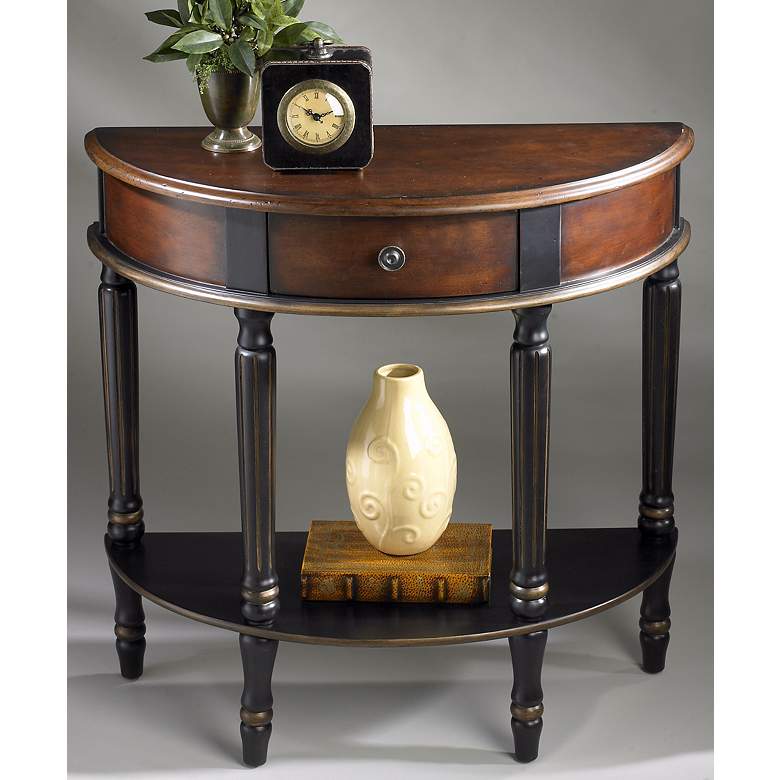 Image 1 Demilune 30 inch High Cafe Noir Console Table