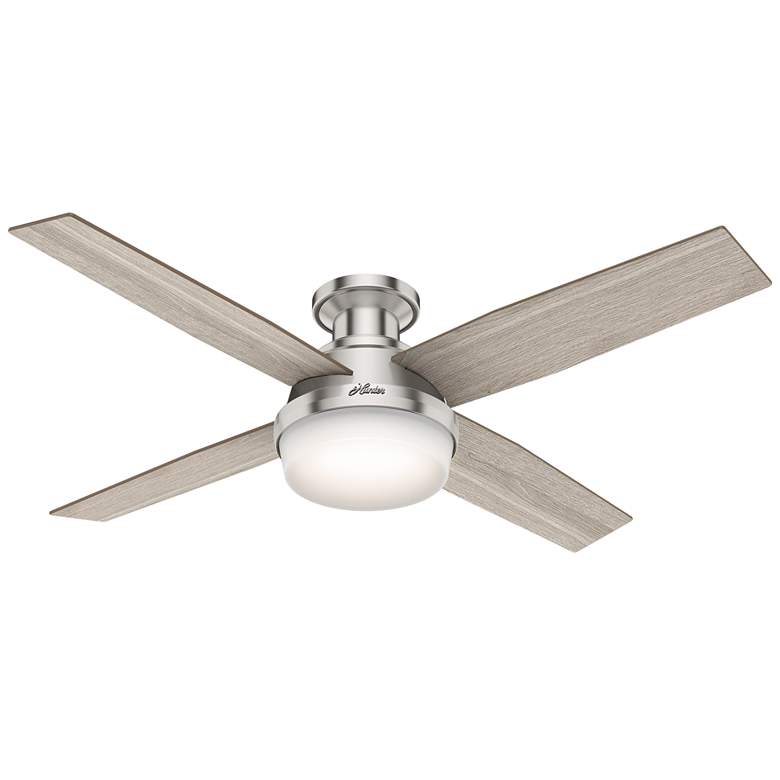 Image 1 Dempsey 52 in Indoor Brushed Nickel LED Ceiling Fan with Remote