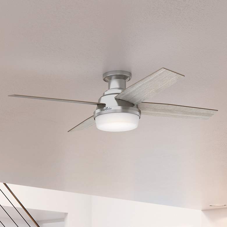 Image 1 Dempsey 52 in Indoor Brushed Nickel LED Ceiling Fan with Remote