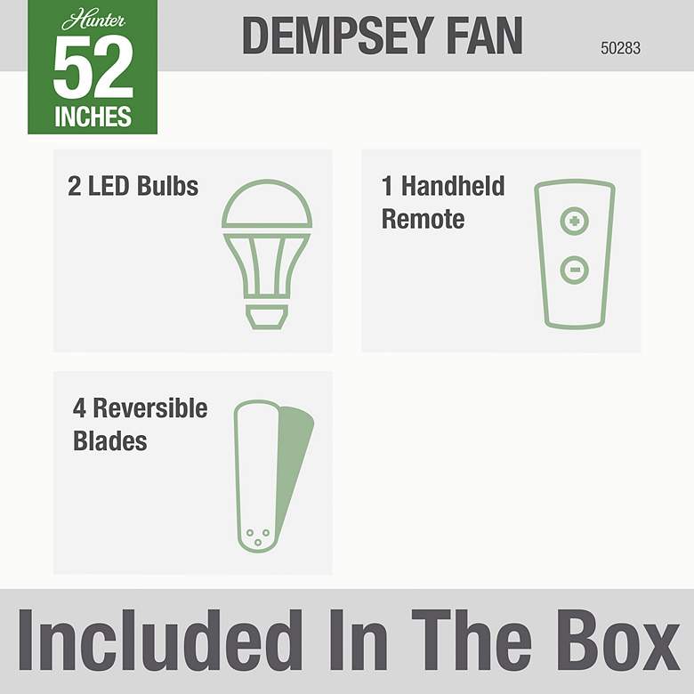 Image 4 Dempsey 52 in Indoor Brushed Nickel LED Ceiling Fan with Remote more views