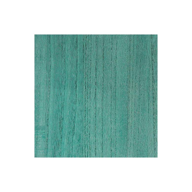 Image 4 Dempsey Dark Aqua Wash Wood 23" Round Wall Clock more views