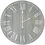 Dempsey Dark Gray Wash Wood 23" Battery Powered Rustic Wall Clock