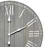 Dempsey Dark Gray Wash Wood 23" Battery Powered Rustic Wall Clock