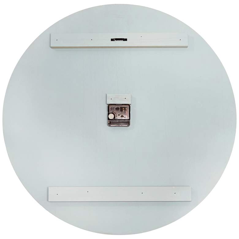 Image 5 Dempsey Light Aqua Wash Wood 23" Round Wall Clock more views