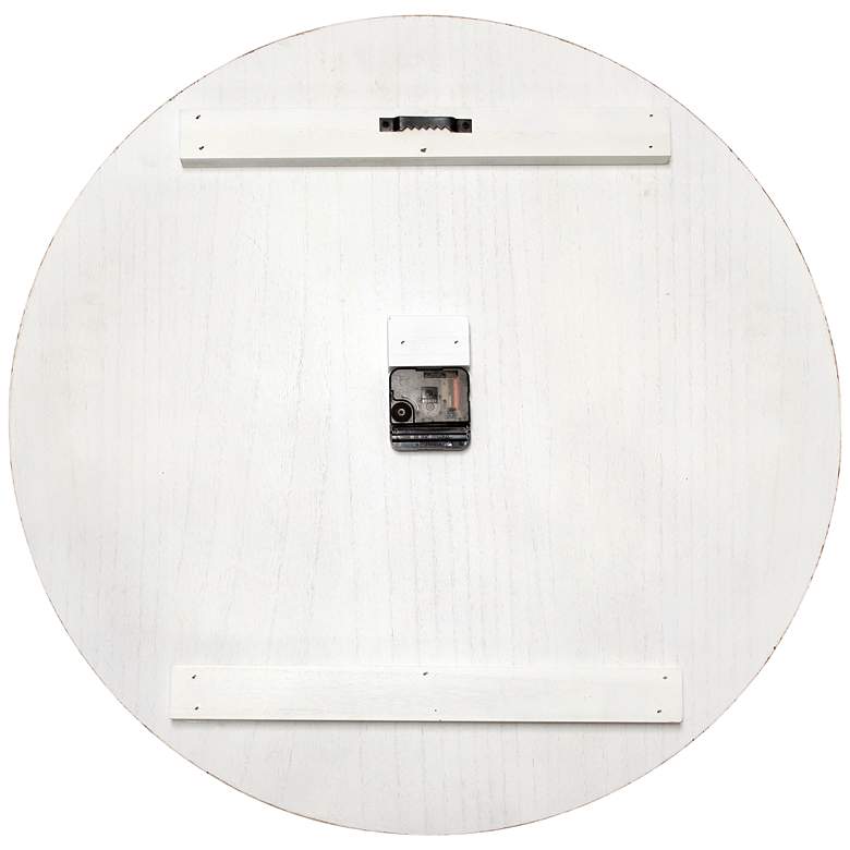 Image 5 Dempsey White Wash Wood 23" Round Wall Clock more views