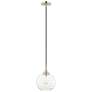 2_Dena 8 3/4" Wide Brushed Nickel Mini Pendant w/ Ribbed Glass