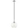 Dena 8 3/4" Wide Brushed Nickel Mini Pendant w/ Ribbed Glass