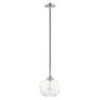 3_Dena 8 3/4" Wide Brushed Nickel Mini Pendant w/ Ribbed Glass more views