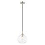 4_Dena 8 3/4" Wide Brushed Nickel Mini Pendant w/ Ribbed Glass more views