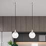 Dena 8 3/4" Wide Brushed Nickel Mini Pendant w/ Ribbed Glass