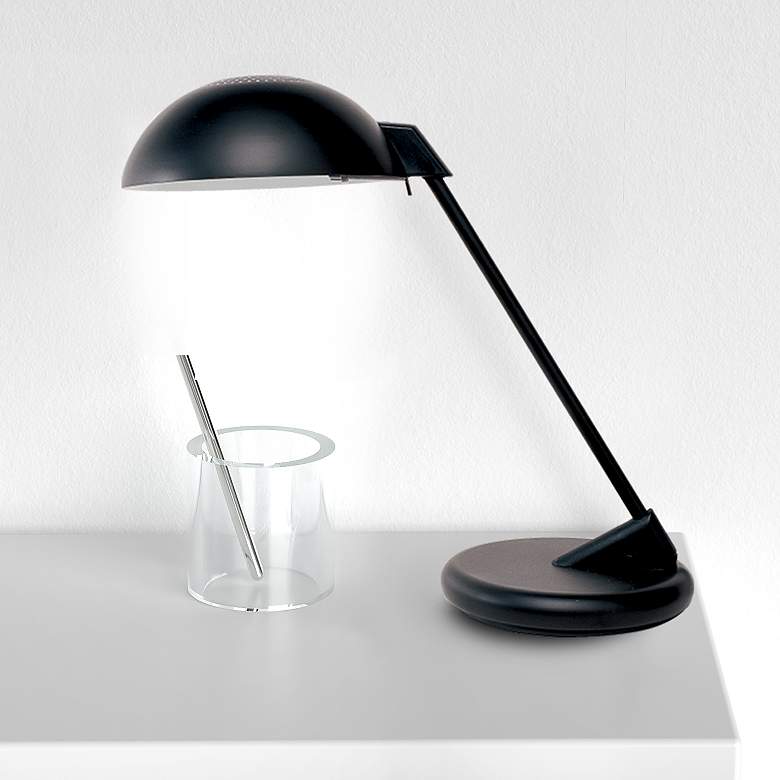 Image 1 Denali 17" High Matte Black Angled Arm Modern Desk Lamp