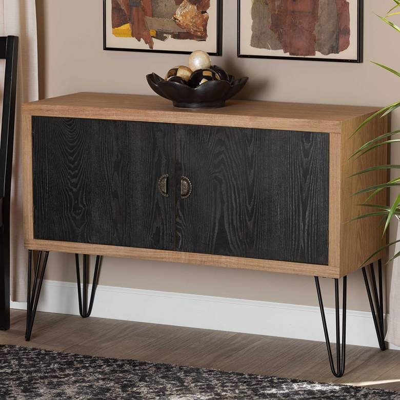 Image 1 Denali 41 3/4" Wide Black and Walnut Brown Storage Cabinet