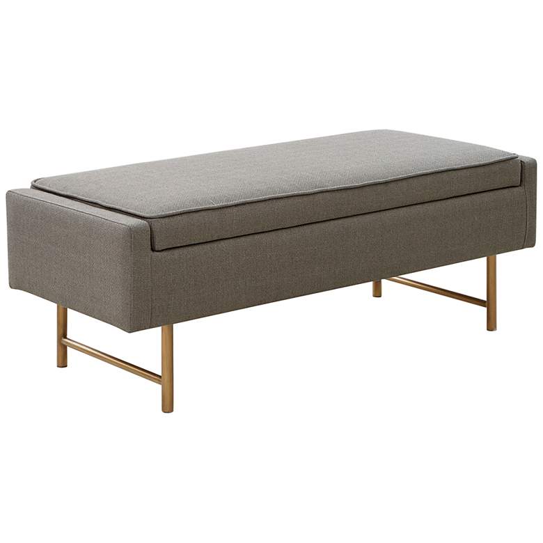 Image 2 Denali 48 inch Wide Gray Fabric Rectangular Accent Bench
