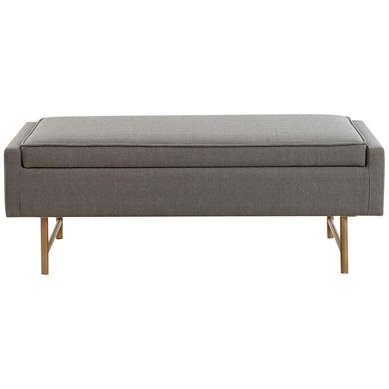 Image 7 Denali 48 inch Wide Gray Fabric Rectangular Accent Bench more views