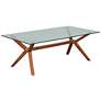 2_Denali 51" Wide Walnut Wood Coffee Table with Glass Top