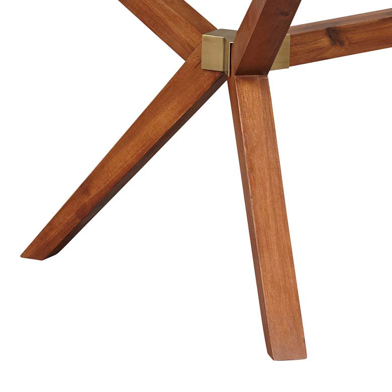 Image 4 Denali 51" Wide Walnut Wood Coffee Table with Glass Top more views