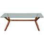 6_Denali 51" Wide Walnut Wood Coffee Table with Glass Top more views