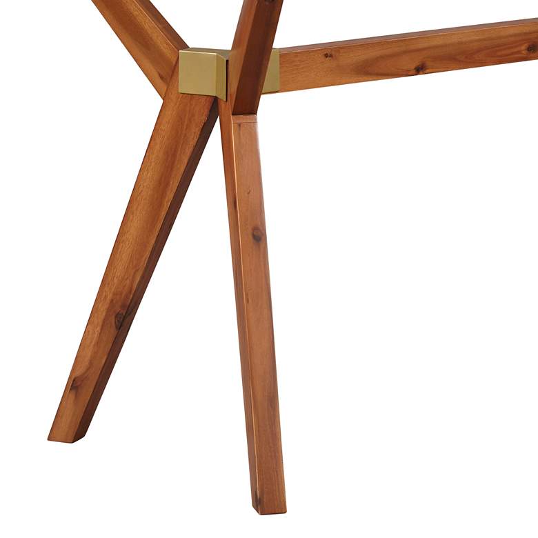 Image 4 Denali 63" Wide Walnut Wood Desk with Glass Top more views