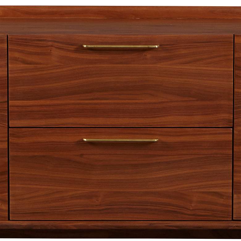 Image 3 Denali 71" Wide Walnut Wood 3-Section Modern Sideboard more views