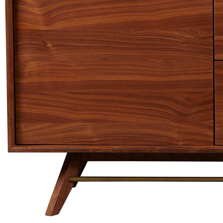 Image 4 Denali 71" Wide Walnut Wood 3-Section Modern Sideboard more views