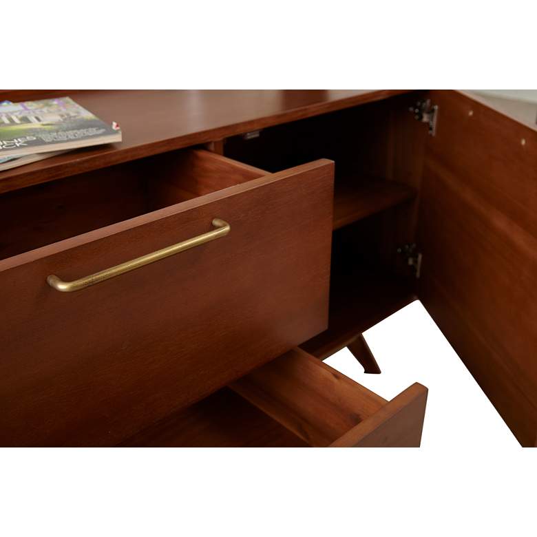 Image 6 Denali 71 inch Wide Walnut Wood 3-Section Modern Sideboard more views