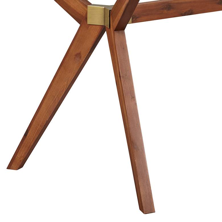 Image 3 Denali 75" Wide Walnut Wood Dining Table with Glass Top more views