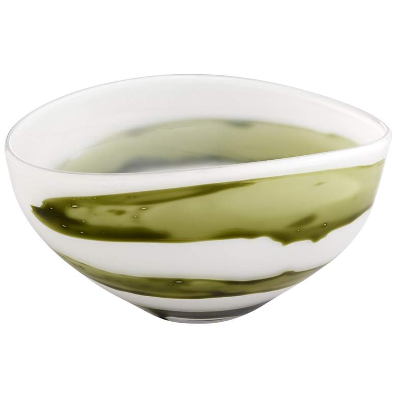 Image 1 Denali Bowl - Iridescent White - Green