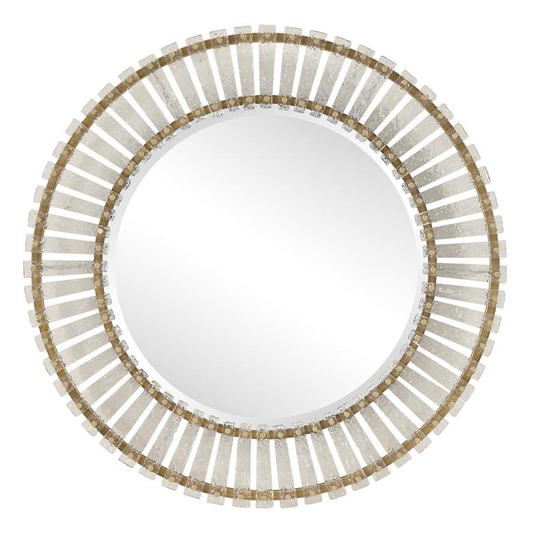 Image 2 Denali Brushed Gold 40.5" Round Wall Mirror