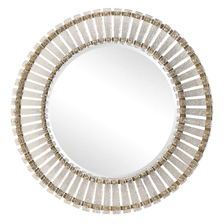 Image 4 Denali Brushed Gold 40.5" Round Wall Mirror more views