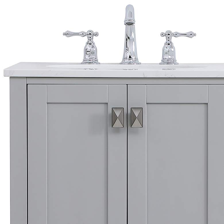 Image 3 Denby 32" Wide Gray 5-Drawer Single Sink Bathroom Vanity more views