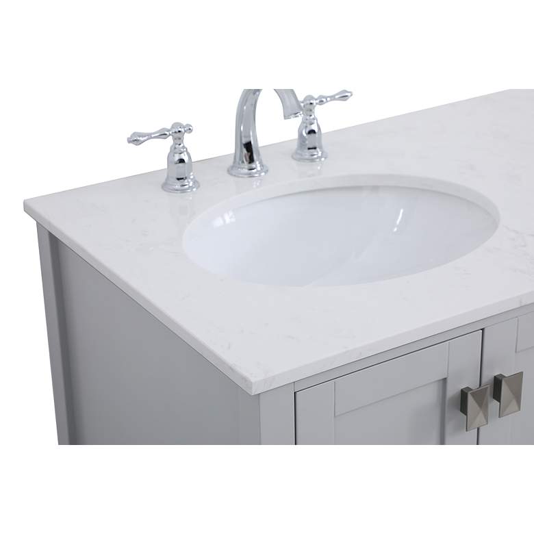 Image 7 Denby 32 inch Wide Gray 5-Drawer Single Sink Bathroom Vanity more views